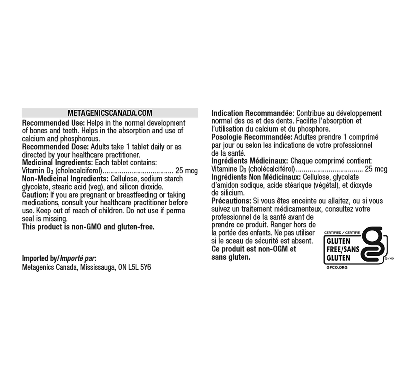 Product label with text and branding on a white background