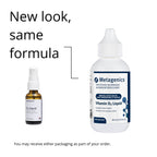 Two Metagenics Vitamin D3 Liquid bottles with text indicating 'New look, same formula'.