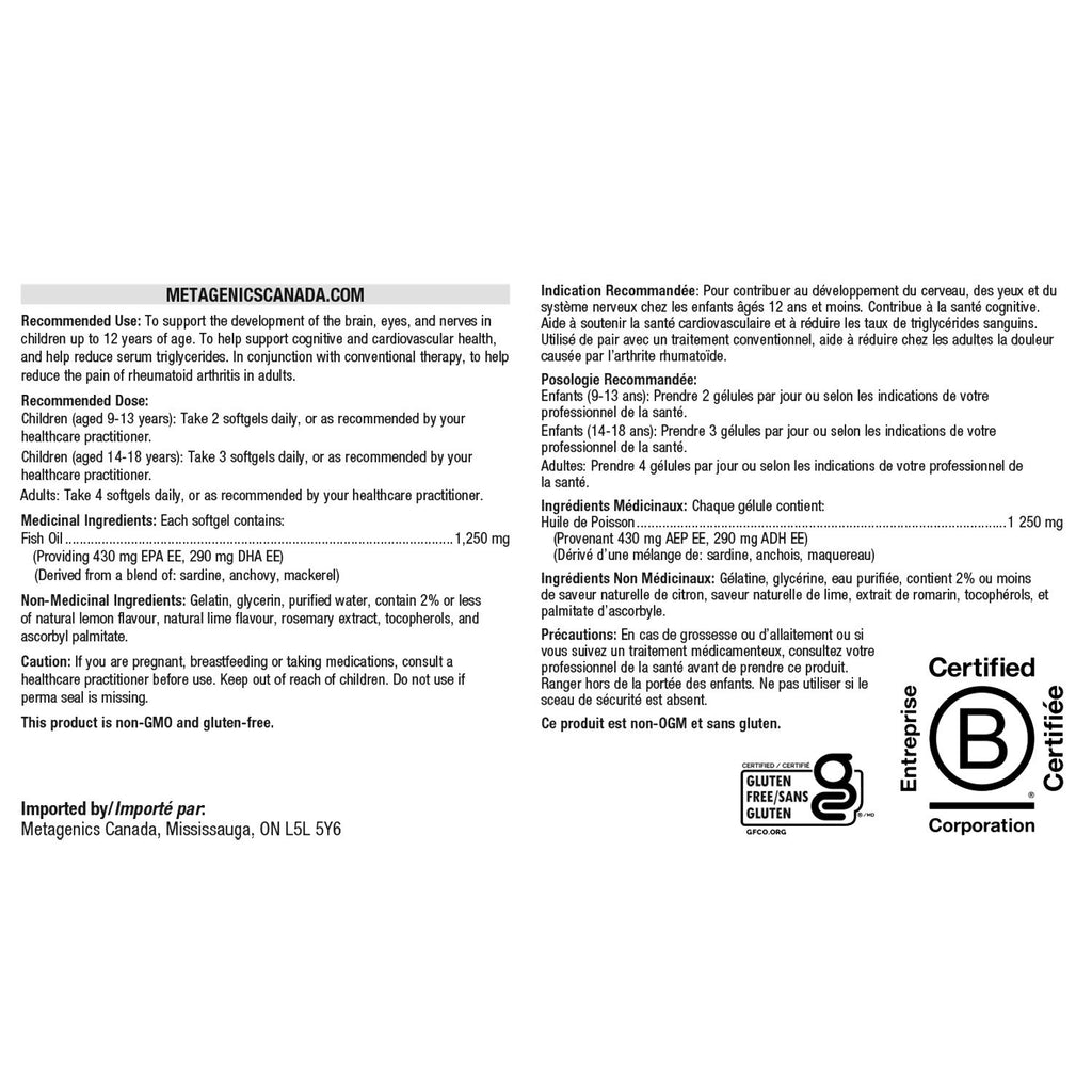 Product label with text and certification logos on a white background