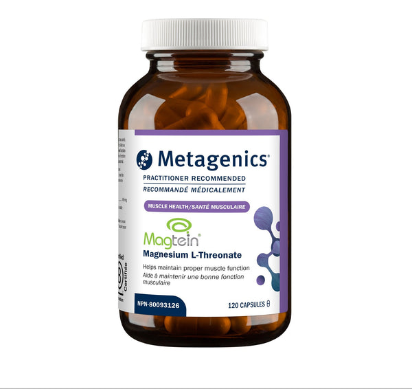 Metagenics Magtein supplement bottle on a white background