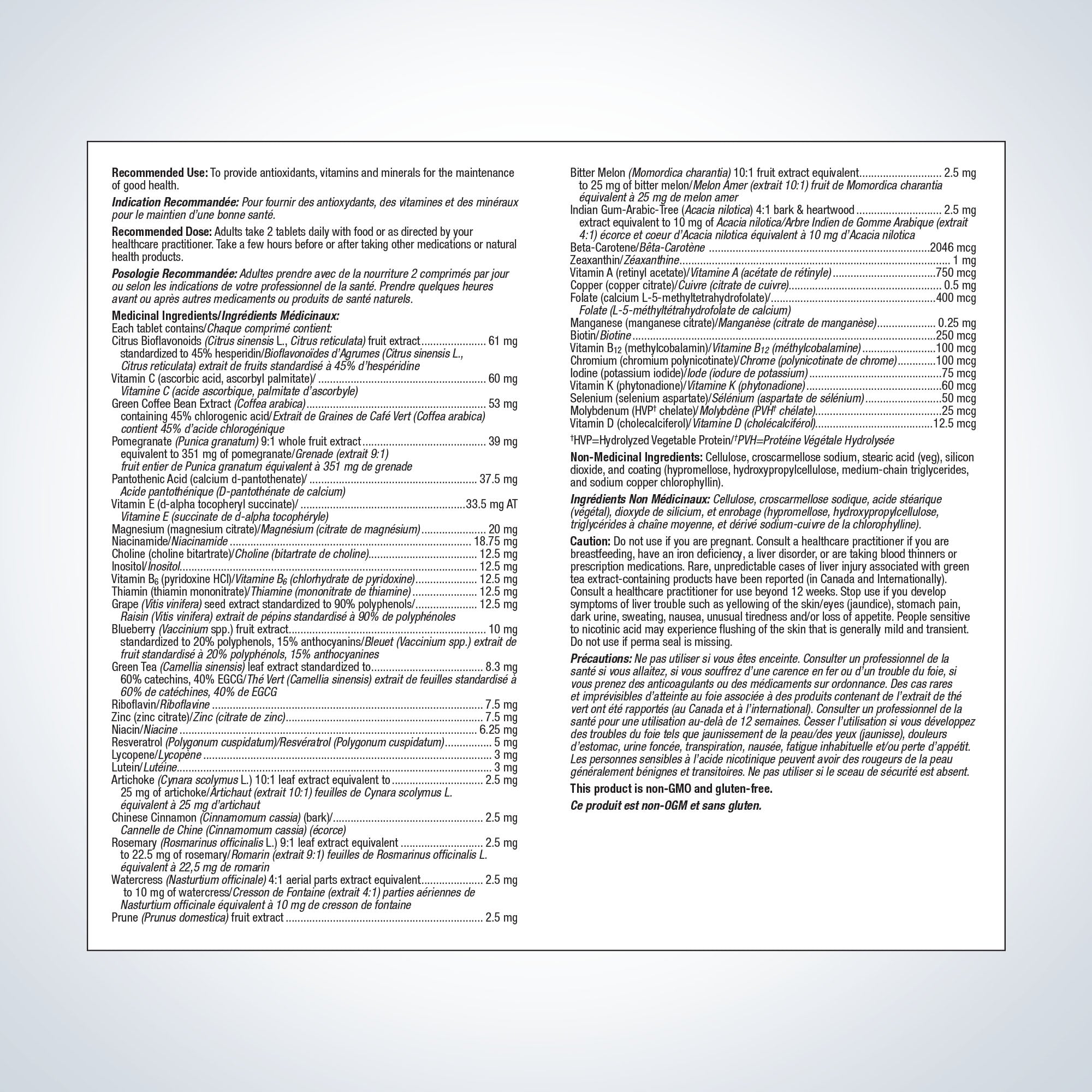 Product label with detailed text and information on a white background