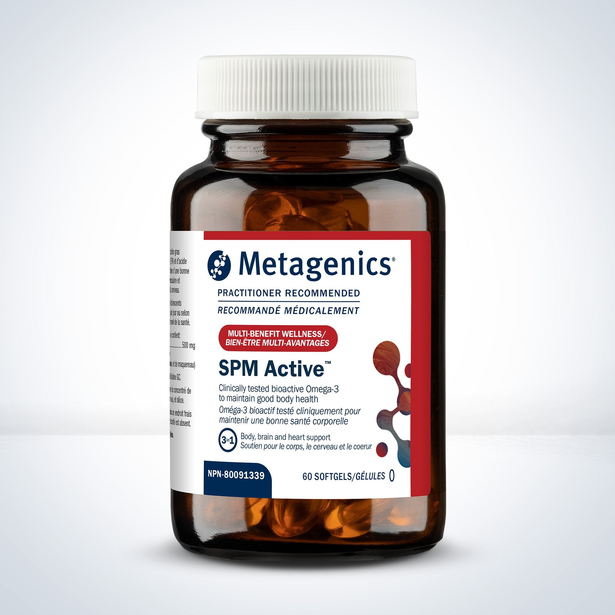 Metagenics SPM Active supplement bottle on a white background