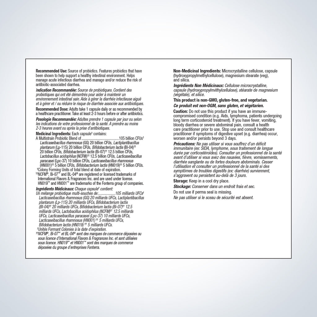 Product label with text on a white background