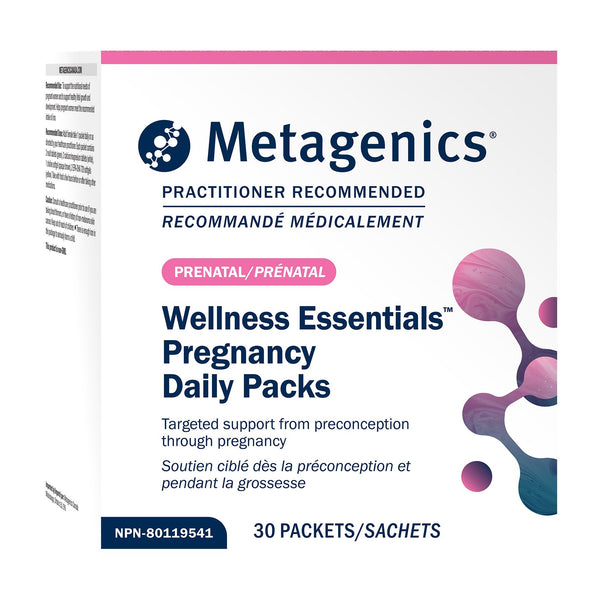 Metagenics Wellness Essentials Pregnancy Daily Packs packaging on a white background