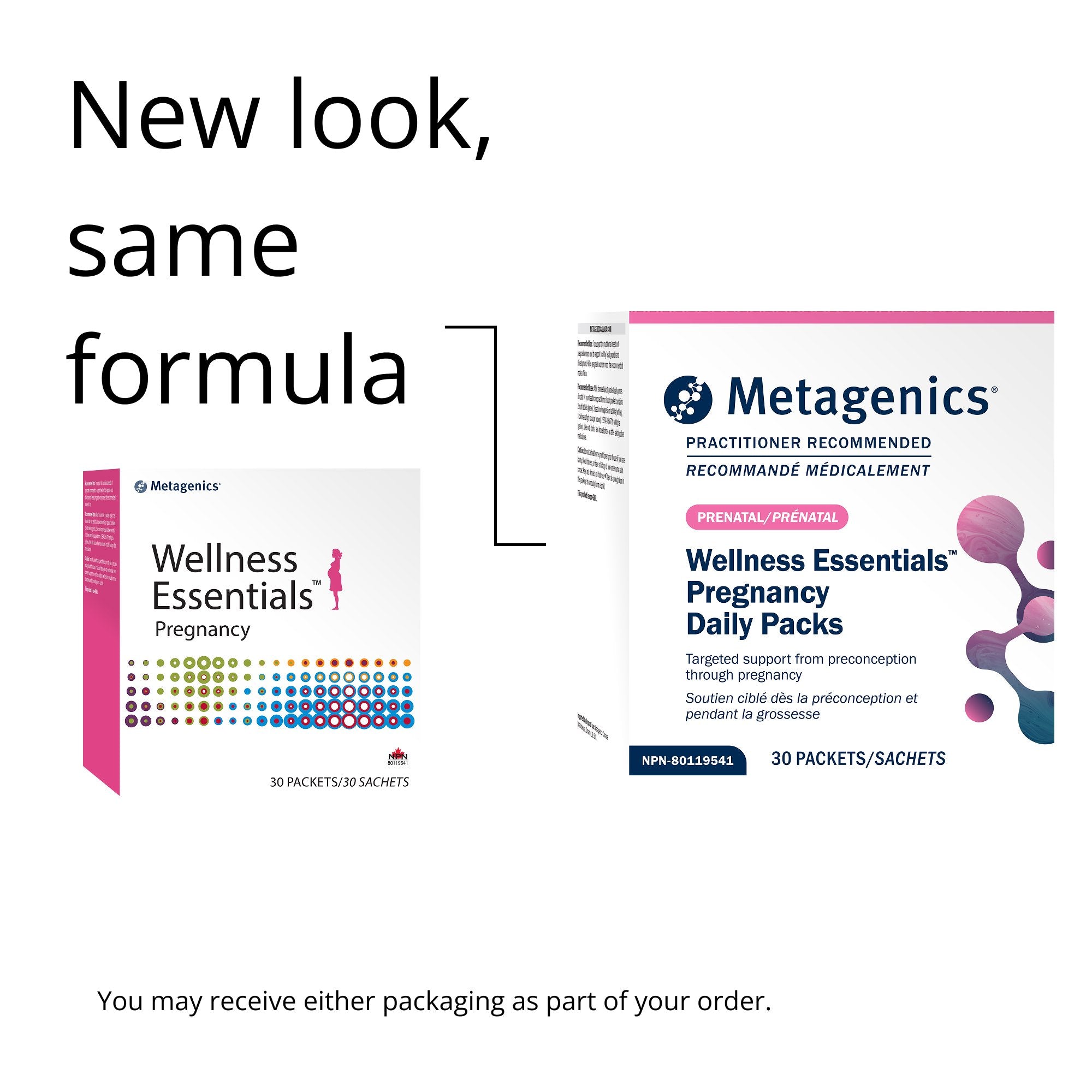 Metagenics Wellness Essentials Pregnancy packaging on a white background