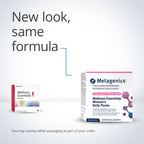 Metagenics Wellness Essentials Women's Daily Packs packaging on a white background with text 'New look, same formula'.