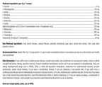 Nutritional supplement label with detailed ingredient list and dosing information.
