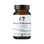 Bottle of Calcium D-Glucarate supplement with label on a white background