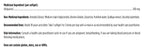 Medication label with ingredient list, recommended dose, and risk information.