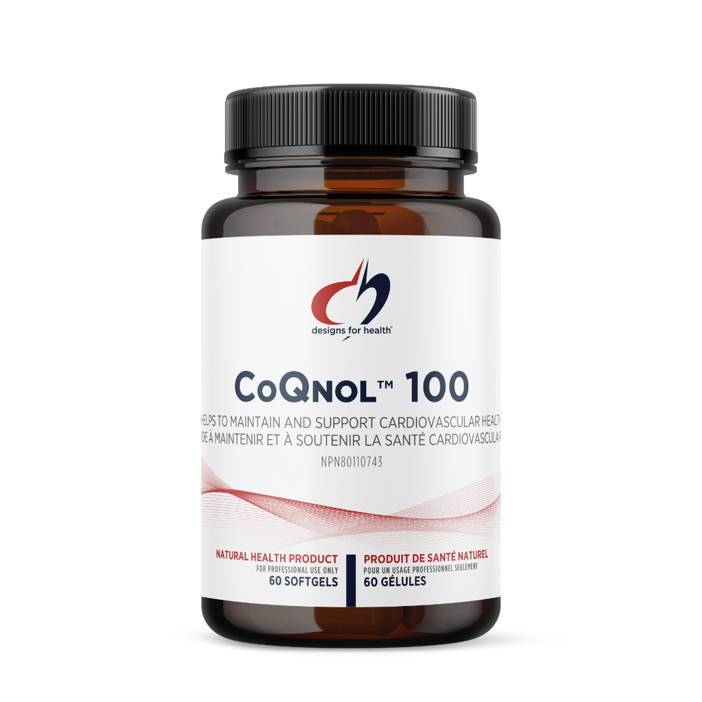 CoQNOL 100 supplement bottle with label on a white background
