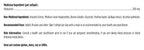 Medication label with ingredient list, recommended dose, and risk information.
