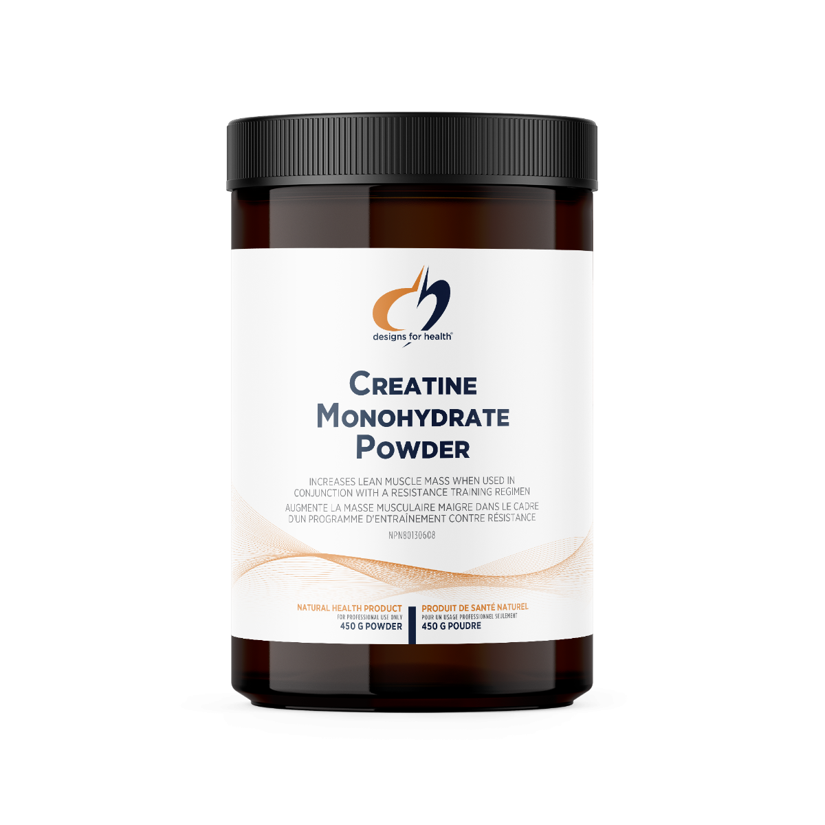 Creatine Monohydrate Powder container with label on a white background