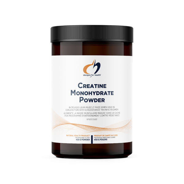 Creatine Monohydrate Powder container with label on a white background