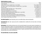 List of medicinal and non-medicinal ingredients with their quantities on a white background