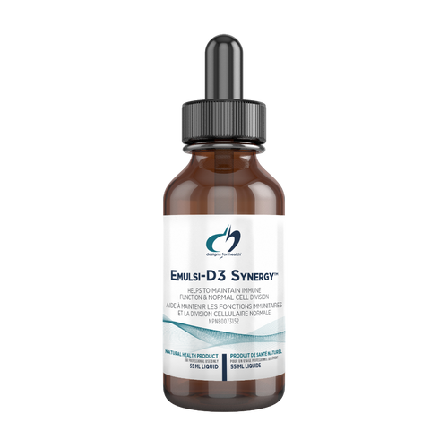 Bottle of Emuls-D3 Synergy on a white background