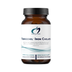 Ferrochel Iron Chelate supplement bottle with label on a white background