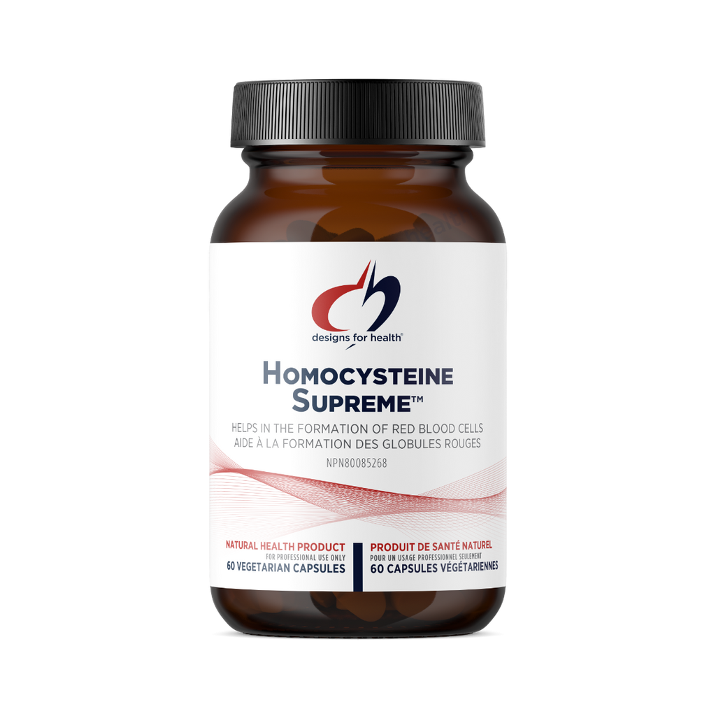 Supplement bottle labeled 'Homocysteine Supreme' on a white background