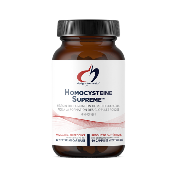 Supplement bottle labeled 'Homocysteine Supreme' on a white background