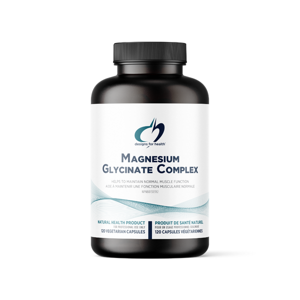 Bottle of Magnesium Glycinate Complex on a white background