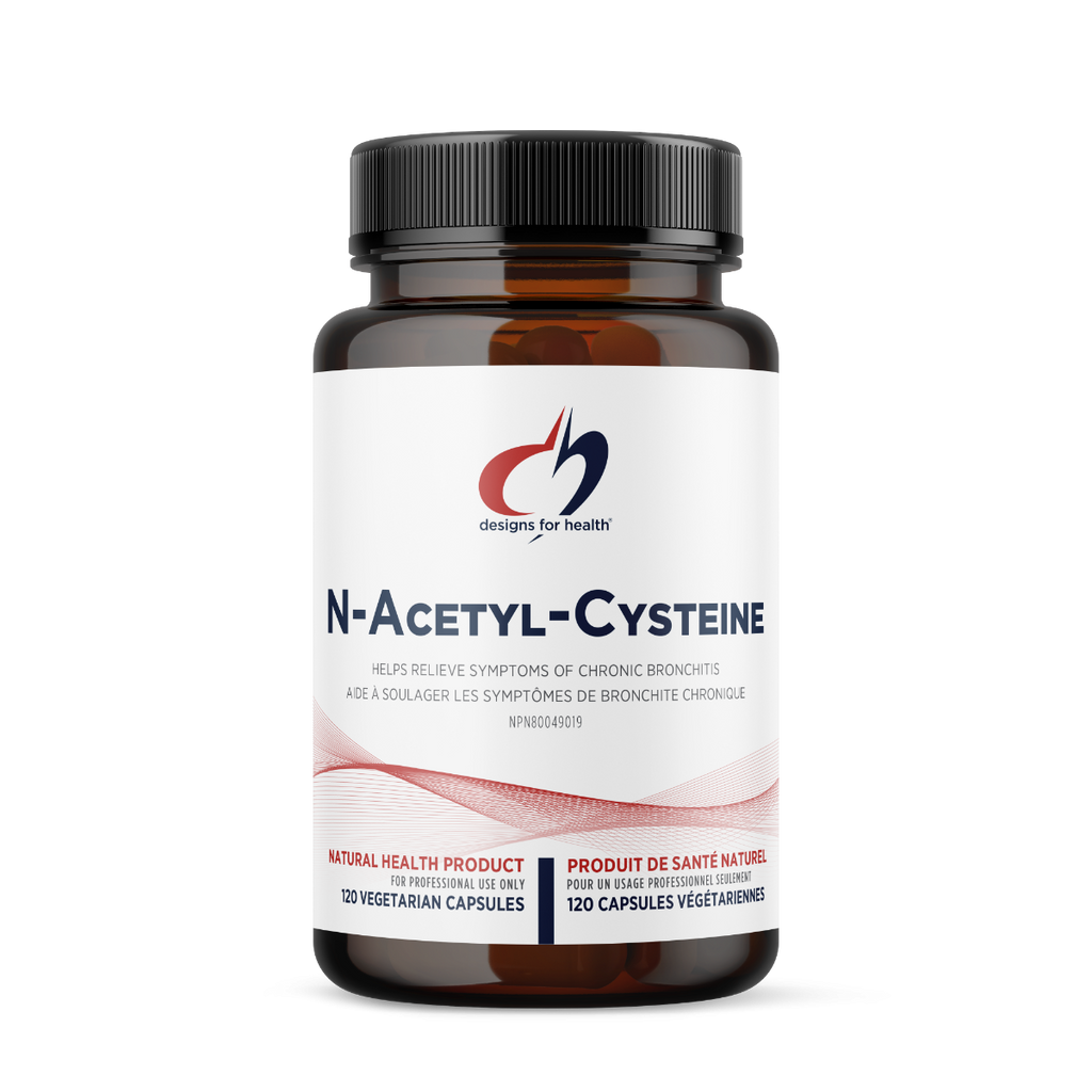 N-Acetyl-Cysteine supplement bottle with label on a white background