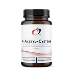 N-Acetyl-Cysteine supplement bottle with label on a white background