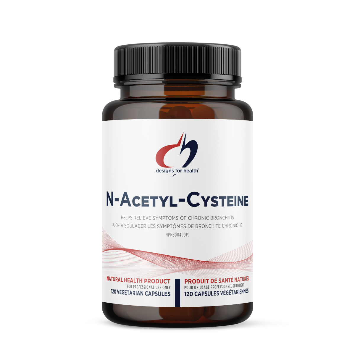 N-Acetyl-Cysteine supplement bottle with label on a white background