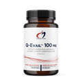 Vitamins bottle labeled 'Q-Evail 100 mg' on a white background