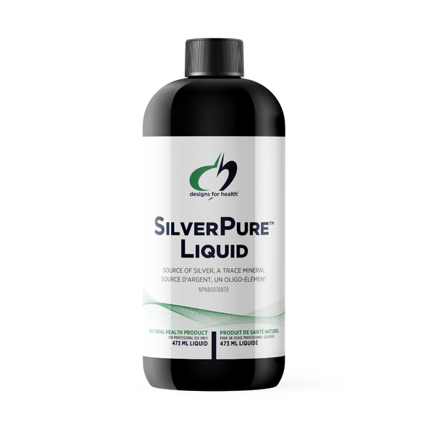 Bottle of SilverPure Liquid on a white background