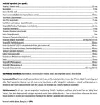 List of medicinal and non-medicinal ingredients with their quantities on a white background