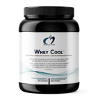 Whey protein powder container labeled 'Whey Cool' on a white background