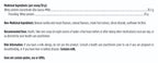 Nutritional label with medicinal and non-medicinal ingredients, recommended dose, and risk information.